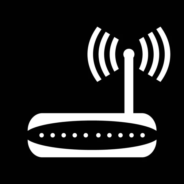 Router icon on black. — Stock Vector