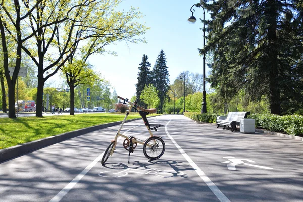Petersburg Rusia Mayo 2019 Carril Bici Con Bicicleta Strida Parque — Foto de Stock