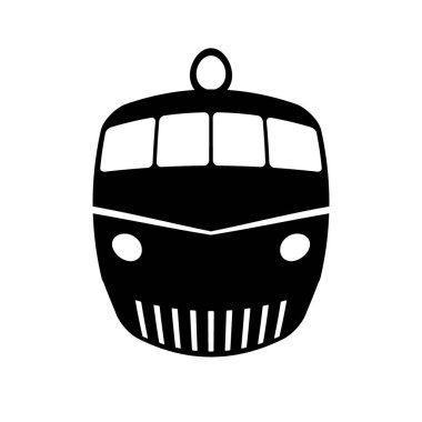 Beyaz arkaplanda lokomotif sembolü simgesi. Görüntü.