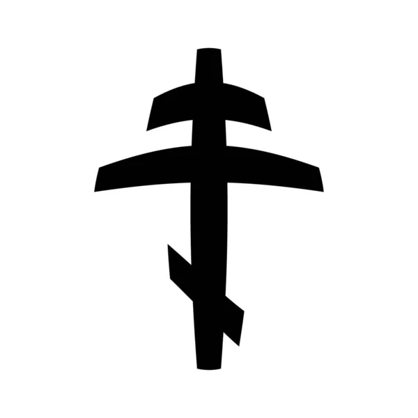 Ícone Símbolo Cruz Ortodoxa Religiosa Fundo Branco Ilustração — Fotografia de Stock