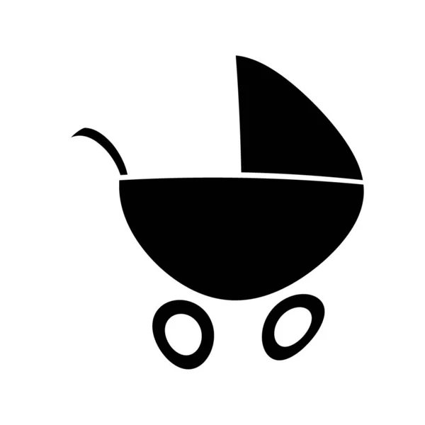Ikona Symbolu Wózka Dziecięcego Białym Tle Ilustracja — Zdjęcie stockowe