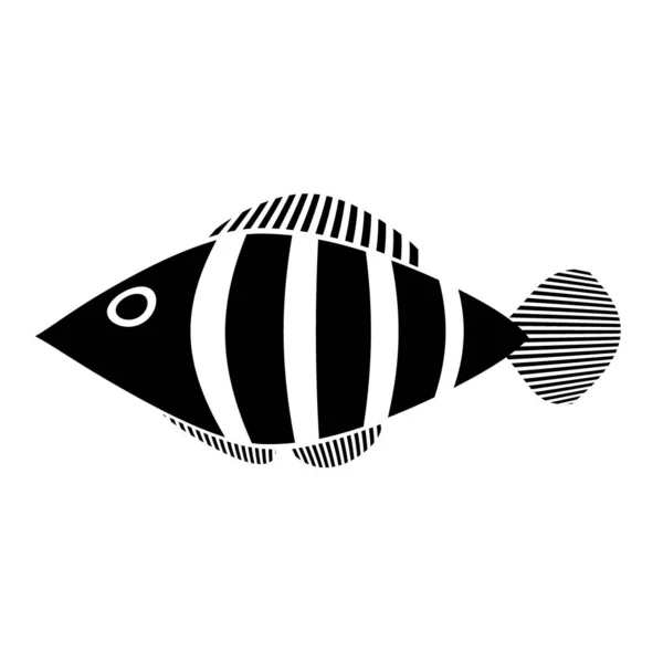 白色背景上的鱼符号图标 说明1 — 图库照片