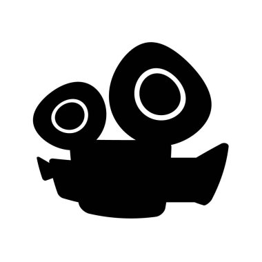 Beyaz arkaplanda video kamera sembolü simgesi. Görüntü.