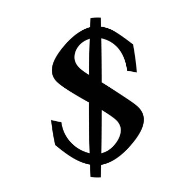 Beyaz arkaplanda dolar sembolü simgesi. Görüntü.