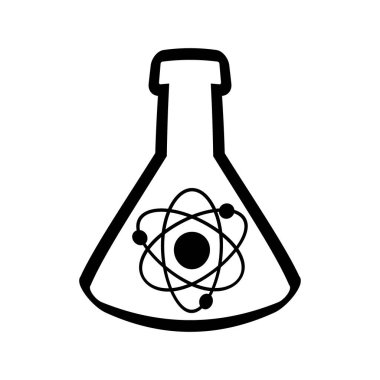 Beyaz arka planda laboratuvar cam simgesi simgesi. Görüntü.
