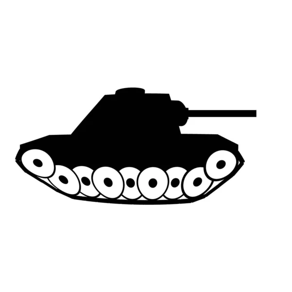 Panzer Symbool Pictogram Witte Achtergrond Illustratie — Stockfoto