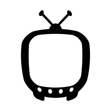 Beyaz arkaplanda TV sembolü simgesi. Görüntü.
