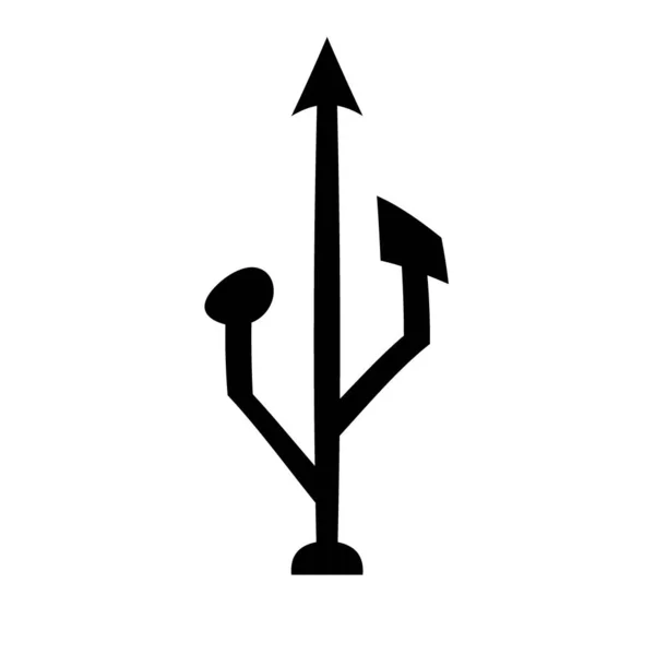 Usb Icona Simbolo Flash Sfondo Bianco Illustrazione — Foto Stock