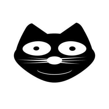 Beyaz arkaplanda kedi sembolü simgesi. Görüntü.