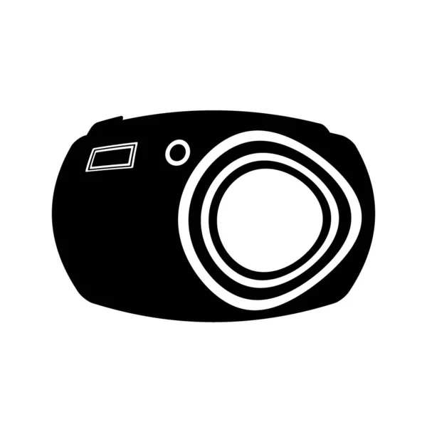 Camera Symbool Pictogram Witte Achtergrond Illustratie — Stockfoto