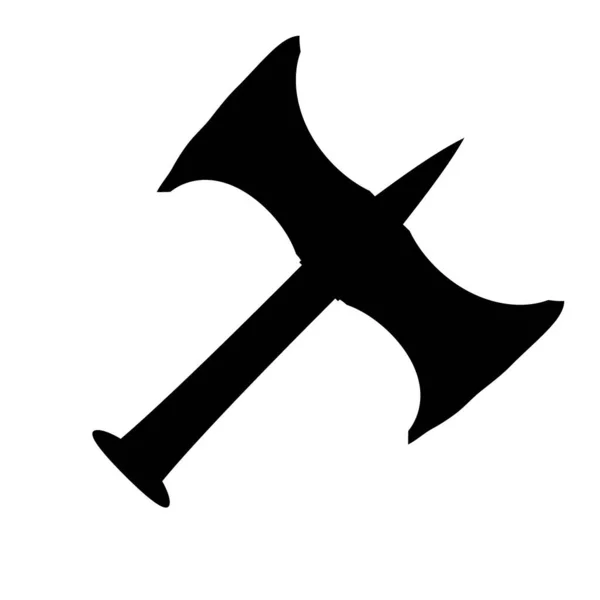 Battle Axe Symbool Pictogram Witte Achtergrond Illustratie — Stockfoto