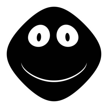 Beyaz arkaplanda gülen yüz sembolü simgesi. Görüntü.