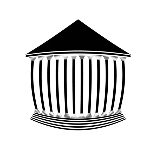 Ikona Symbolu Banku Białym Tle Ilustracja — Zdjęcie stockowe
