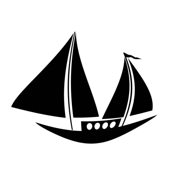 Segling Fartyg Symbol Ikon Vit Bakgrund Illustration — Stockfoto