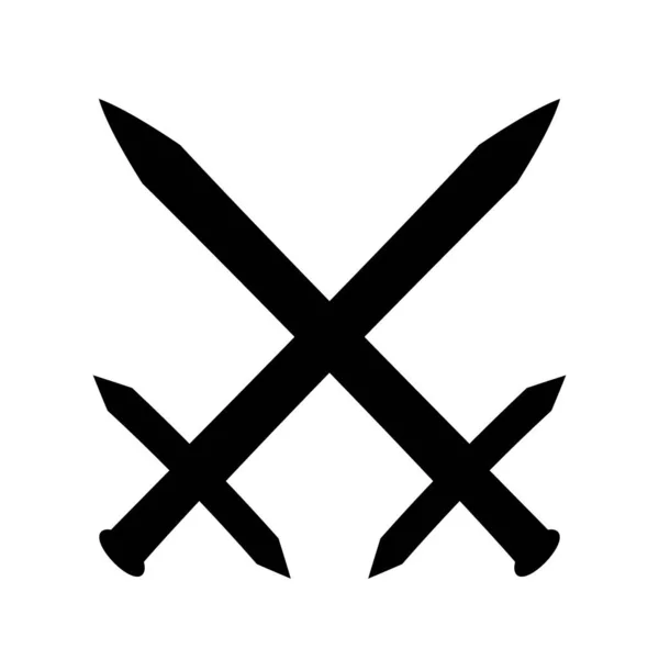 Icona Simbolo Spade Incrociate Sfondo Bianco Illustrazione — Foto Stock