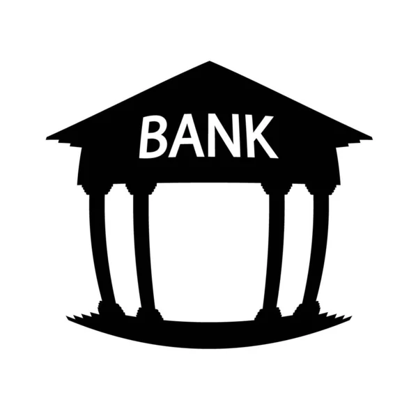 Bank Szimbólum Ikon Fehér Háttérrel Illusztráció — Stock Fotó