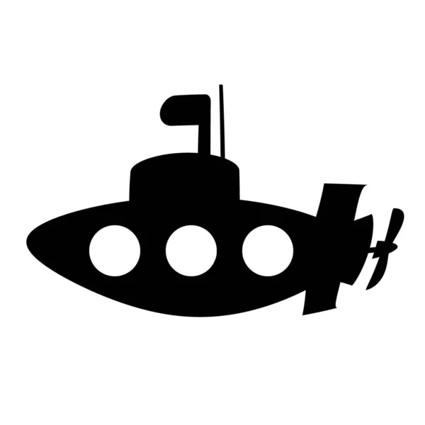 Submarine Isymbol Ikon Vit Bakgrund Illustration — Stockfoto
