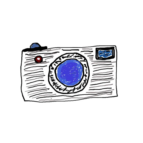白い背景にカメラのシンボルアイコン イラスト — ストック写真