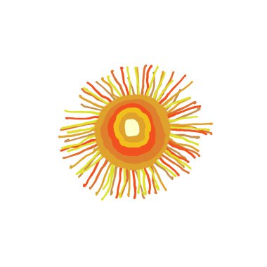 Beyaz arkaplanda güneş işareti simgesi. Görüntü.