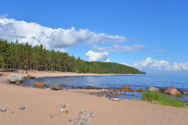 Lac Ladoga Soleil Isthme Carélie Russie — Photo