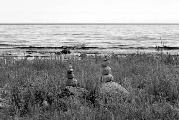 Costa Del Lago Ladoga Giornata Sole Istmo Della Carelia Russia — Foto Stock