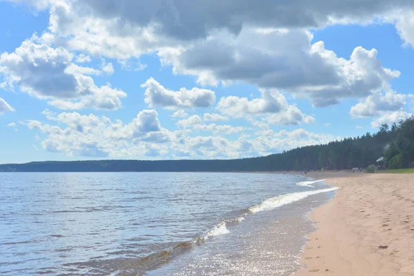 Côte Lac Ladoga Soleil Isthme Carélie Russie — Photo