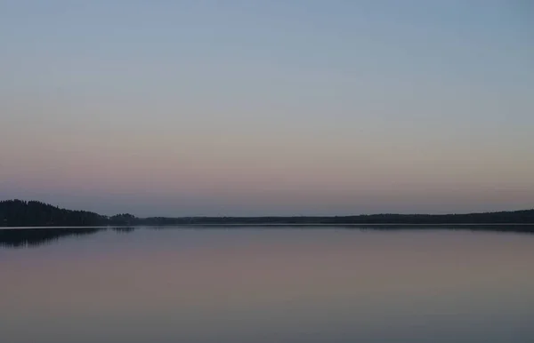 Lago Atardecer Verano Istmo Carelia Rusia — Foto de Stock