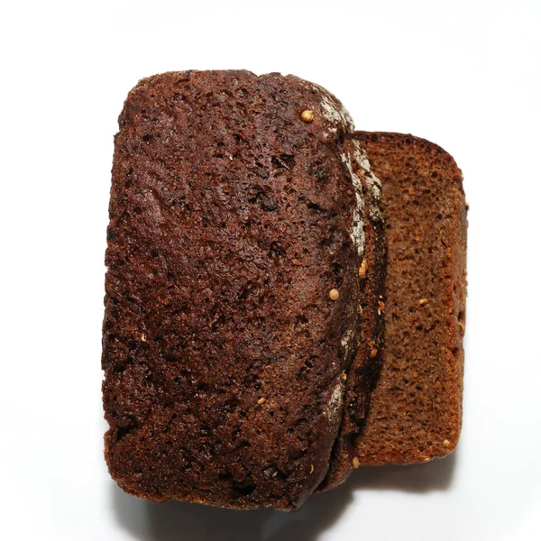 Black Fresh Sliced Bread Close White Background — Stock Photo, Image