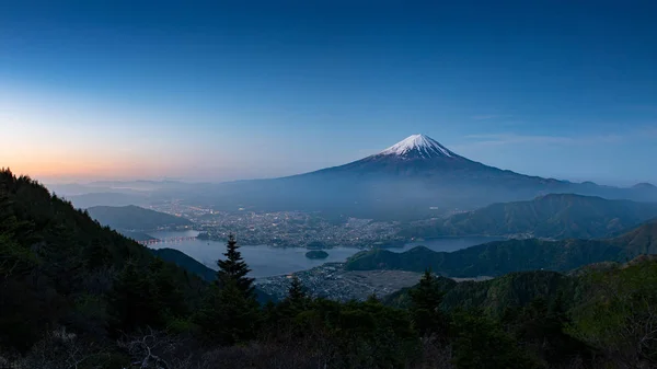 Monte Fuji Por Mañana Temprano Lago Kawaguchiko — Foto de Stock