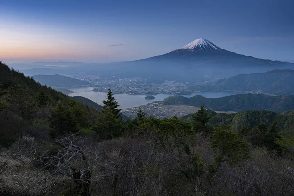 Monte Fuji Por Mañana Temprano Lago Kawaguchiko — Foto de Stock