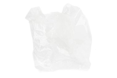Beyaz arka plan kullanılarak yüksek çözünürlüklü kamera ile çekilmiş plastik torba fotoğrafı.