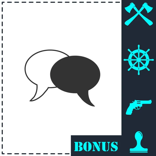 Icono Chat Plano Símbolo Vector Simple Icono Bonificación — Vector de stock