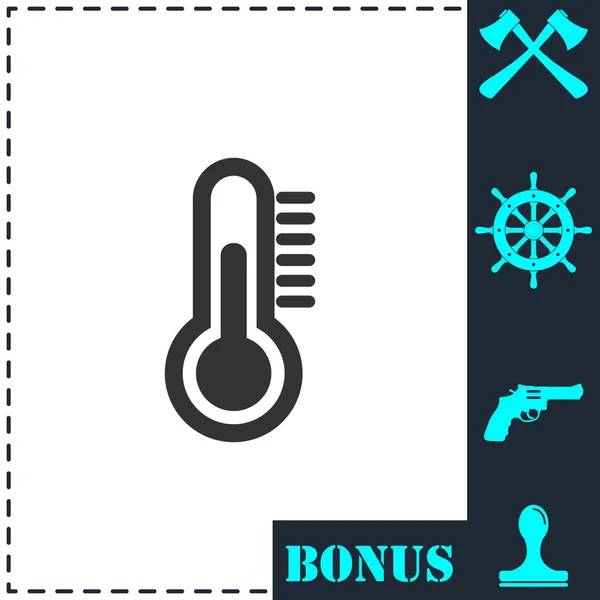 Thermometer Icoon Plat Eenvoudige Vector Symbool Bonus Pictogram — Stockvector