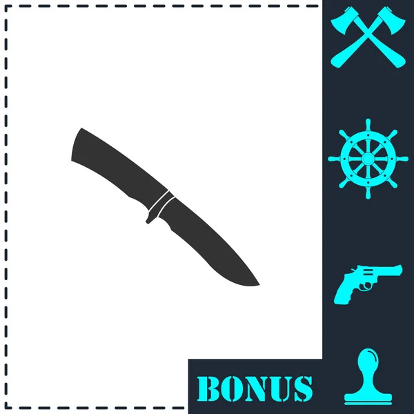 Icono Del Cuchillo Plano Símbolo Vector Simple Icono Bonificación — Vector de stock