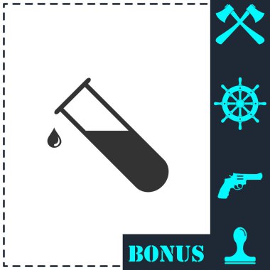 Test tüpü simgesi düz. Basit vektör sembolü ve bonus simgesi