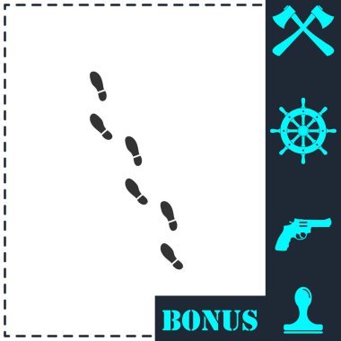 Bootprints icon flat. Simple vector symbol and bonus icon clipart