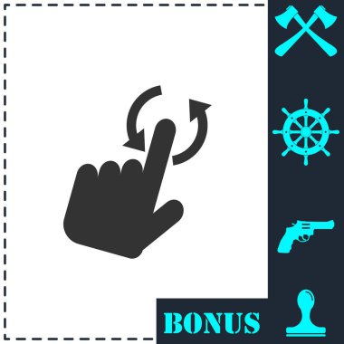 Akıllı Telefon ya da Cep Telefonu ya da Tablet simgesini döndür. Basit vektör sembolü ve bonus simgesi