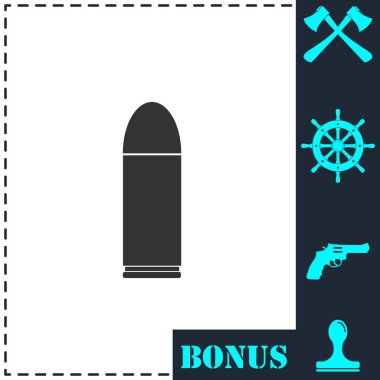 Kurşun ikonu düz. Basit vektör sembolü ve bonus simgesi