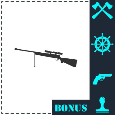 Silah simgesi düz. Basit vektör sembolü ve bonus simgesi