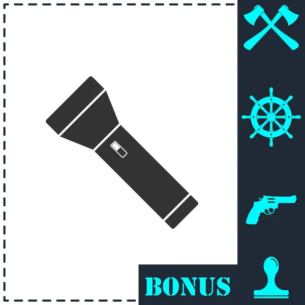 Zaklamp Icoon Plat Eenvoudige Vector Symbool Bonus Pictogram — Stockvector