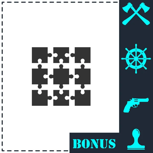 Puzzle Symbol Flach Einfaches Vektor Symbol Und Bonus Symbol — Stockvektor