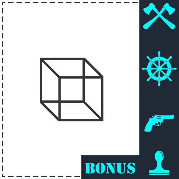 Geometrisches Würfelsymbol Flach Einfaches Vektor Symbol Und Bonus Symbol — Stockvektor