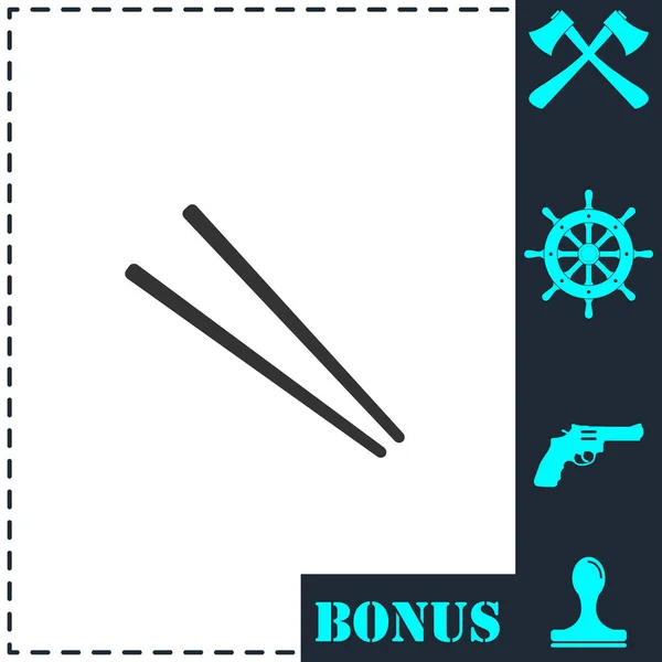 Stäbchen Flach Einfaches Vektor Symbol Und Bonus Symbol — Stockvektor