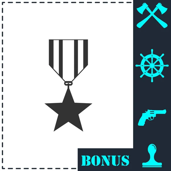 Иконка Награды Плоская Простой Векторный Символ Значок Бонуса — стоковый вектор