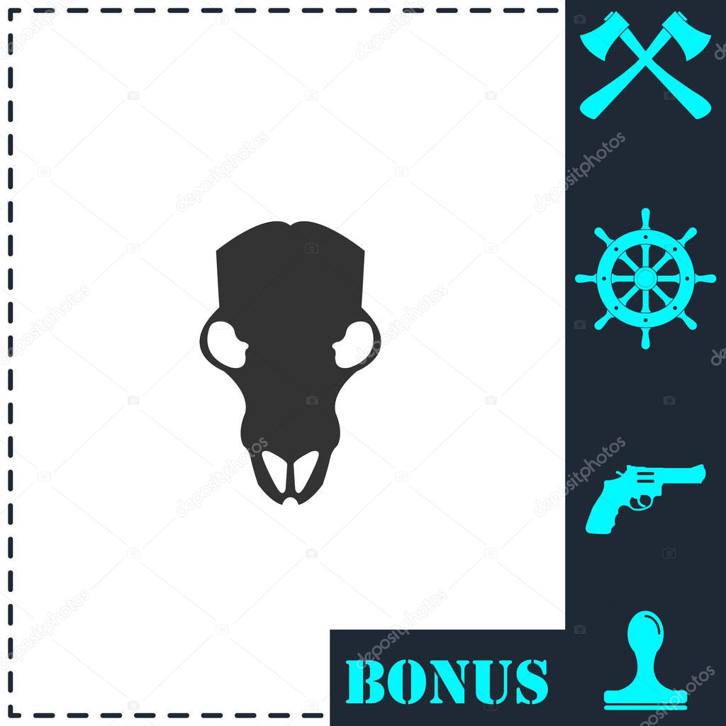 Cow skull icon flat. Simple vector symbol and bonus icon