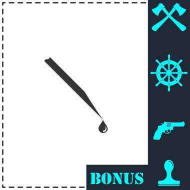 Hipodermik ikon düz. Basit vektör sembolü ve bonus simgesi