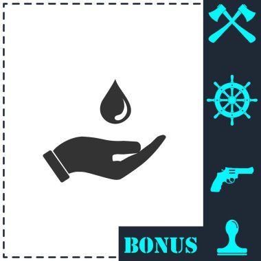 Simgeyi düz bırak. Basit vektör sembolü ve bonus simgesi