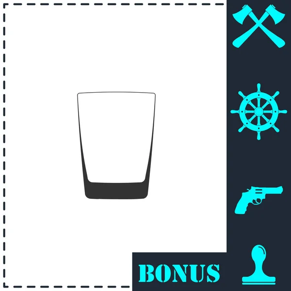 Whisky Icono Vidrio Plano Símbolo Vector Simple Icono Bonificación — Vector de stock