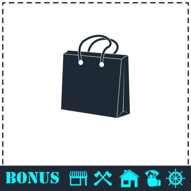 Alışveriş çantası simgesini düz