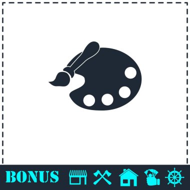 Fırça paleti simgesi ile düz boya